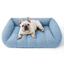 HONGQINRONG Orthopedic Dog Bed Sofa For Dogs & Cats - Waterproof Dog Couch With Removable Washable Cover, Cute Aesthetic Pet Sofa Couch With Egg Crate Foam 3287 - Blue - View 2
