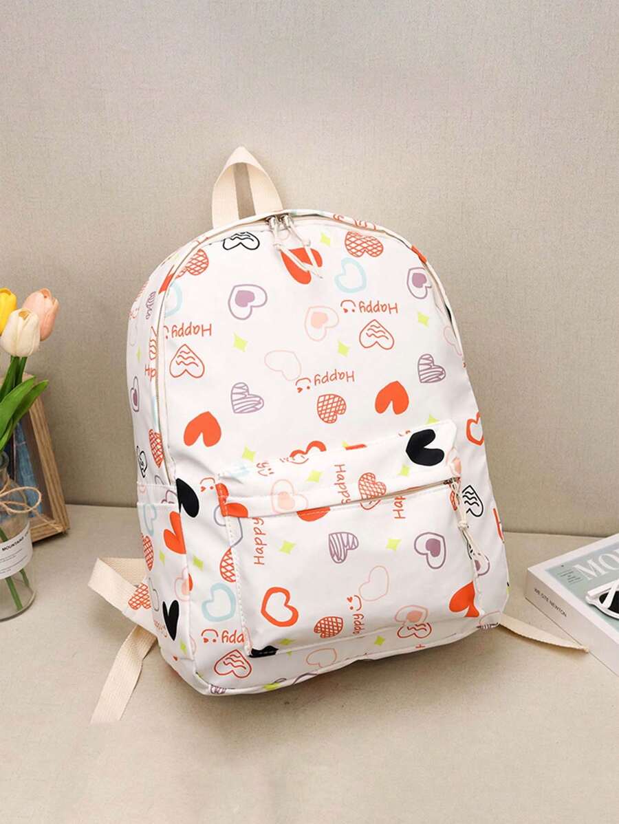 Stylish Student Girl Floral Print Backpack, Summer - Multicolor - View 1