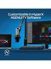 原装全新 HyperX QuadCast 2s USB 麦克风，适用于游戏直播和播客，带板载控制 LED 照明可拆卸 - 黑色 - 查看 7