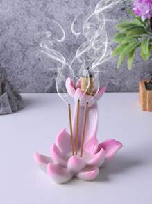 1pc Resin Creative Multipurpose Incense Burner With Lotus Flower Design For Home, Bedroom, Living Room, Office, Temple Decor Rama Decoration - Multicolor - View 12