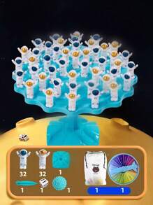 Juego de equilibrio con piezas de ajedrez de astronautas para 2 jugadores que juegan uno contra otro con juego de castigo aleatorio (adecuado para todo tipo de fiestas, Halloween, Navidad con amigos o familiares para jugar entre sí) Juegos para parejas románticas