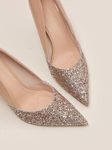 Sapatos de Salto Alto Stiletto de Bico Elegantes para Mulheres, Design em Bloco de Cores de Cristal, Adequados para Festas, Casamentos e Trabalho Diário - Moda Versátil, Decote Baixo, Fácil de Usar Scarpins Boneca Maria