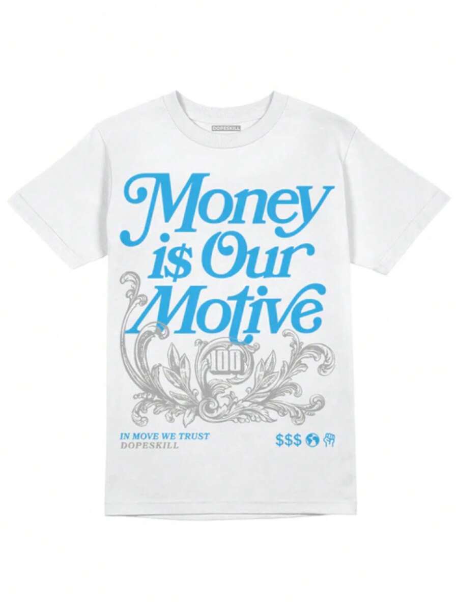Streetware T-Shirt Rua Money Is Our Motive Dinheiro È Nossa Motivação Phrase English Unisex Male Female 100% Cotton Top Premium Streetwear Launch Immediate Shipping Various Colors!! Plus Size - 白色 - 查看 1