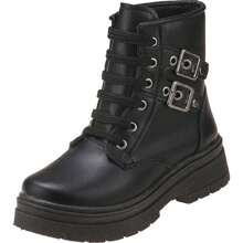 Comfortable Stilo Pink Blogger Girl's Combat Boot-2614 - màu đen - Xem 1