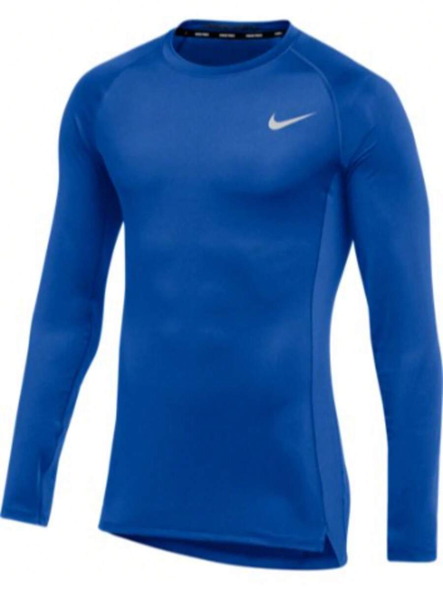 Nike Men's Pro Training Top Long Sleeve Shirt - 藍色 - 查看 1