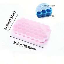 硅胶蜂窝冰格带盖创意可堆叠37格冰盒易脱模冰格冰块模具，夏季冰格和冰桶，夏季厨房配件