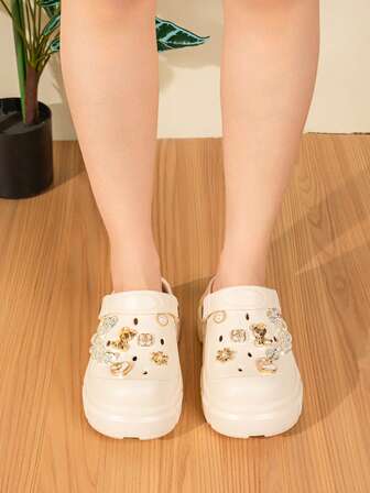 Zapatos de suela gruesa transpirables para mujer de primavera/verano, nueva plataforma de cuña de una sola pieza de EVA para exteriores, antideslizante y con amortiguación de impactos, zapatillas de estar por casa ligeras, cómodas y de diseño DIY con cierre deslizante