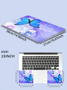 15英寸笔记本电脑贴膜/贴纸套装，带有可爱的蝴蝶图案 - 15英吋 - 查看 3