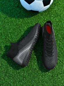 Youth Soccer Boots - Breathable, Non-Slip For Training And Competition, With Abrasion-Resistant Soles For Lace-Up Soccer Boots - Black - View 3