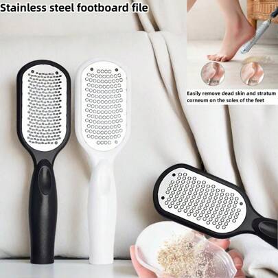 4 piezas/2 piezas/1 pieza Cepillo de pies lavable - Con tapa de almacenamiento directa, raspador de talones, cepillo de pies, lima de acero inoxidable para pies, limpiador de pies, removedor de callosidades - Herramienta de cuidado de pies de doble cara, lima de acero inoxidable para el cuidado de los pies, cuidado diario, herramienta esencial para el spa en casa y el cuidado de las uñas. Artículo esencial para el hogar, artículo esencial para viajes, de vuelta a la escuela, dormitorio, baño, hogar y vida, herramientas de cuidado personal y limpieza