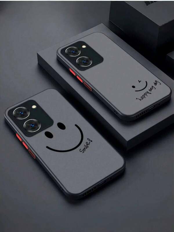 New Matte Transparent TPU Anti-Drop Shockproof Phone Case + Simple / Happy Pattern + Wireless Charging Compatible + Solid Color Silicone Wrist Strap + Full Phone Case Set, Suitable For I16, I16 Pro Max, I15, XR, I15 Pro Max, 12 Pro Max, 13 Pro Max, 14 Pro Max, 13, 14, 11, 12 Pro, 14, XS, A22, A21S, A51 4G, S22 Ultra, A33 5G, A53, A14, A23, S23 Ultra, S24, A14, A15, S23, A73, Redmi, OPPO Phones