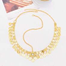 1pc Faux Crystal Coin Tassel Headpiece, Hair Accessory Suitable For Women Party & Daily Wear - F-1187 Gold - View 1