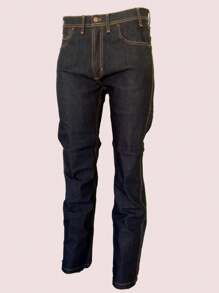 Jeans clásicos de corte slim para hombre - Azul lavado oscuro - Ver 1