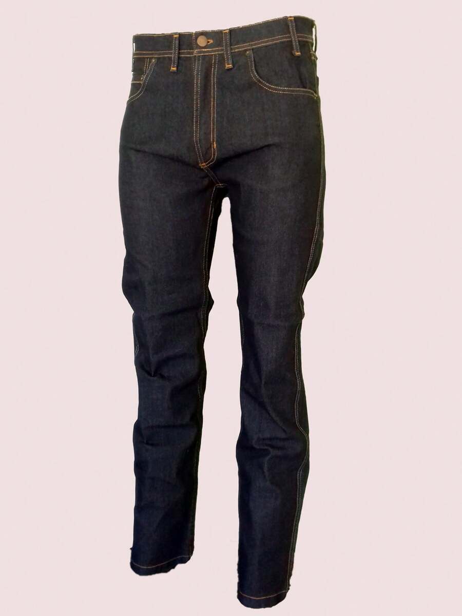 Jeans clásicos de corte slim para hombre - Azul lavado oscuro - Ver 1
