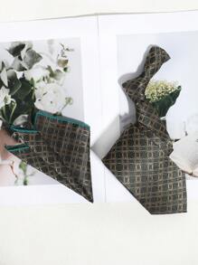 2 件男士休闲佩斯利花卉条纹领带和手帕套装，适合商务、派对和日常搭配