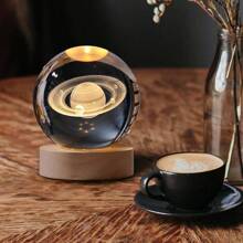 Crystal Led Light Outer Space Decorative Universe Saturn Astronaut Moon Lamp Astronomy Home Decorations