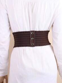 1 pieza Cinturón elástico con decoración de encaje para la cintura de mujer, cinturón de corsé para vestido, entrenador de cintura para adelgazamiento y control de abdomen