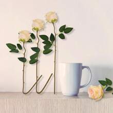 10 Stücke Seidenrosen, 20.1" künstliche Rosen mit weichen Dornenstielen, lebensechte Künstliche Blumen für Hochzeit Strauß, Tisch-Mittelstücke, Heimdekor