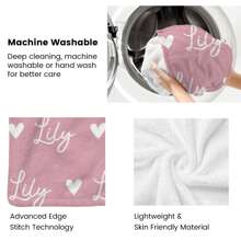 This Personalized Name Blanket Is An Excellent Holiday Gift For Classmates, Friends, And Family. It Can Be Used For Leisure, Relaxation, Camping, And Travel, And Is Also An Ideal Mother's Day Gift. Suitable For Giving To Family, Friends, Or As An Anniversary Gift. - Pink - View 5