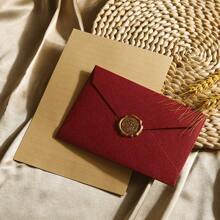 Linen Texture Envelope Sets, Vintage Style Stationery, Envelopes, Letter Papers, Invitations, Postcards, Sealing Wax Envelopes, Stationery Sets, Elegant Gifts For Loved Ones, Available In Multiple Colors,School Supplies,Back To School - Multicolor - View 12