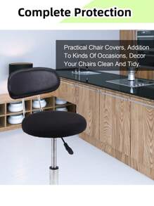 1/4/6pcs Water-Resistant Round Bar Stool Covers, Stool Seat Slipcovers Round, Stool Covers Round 4 Packs Bar Stool Covers Watedrproof PU Stool Slipcover With Elastic Stool Cushion Round Bar Stool Seat Covers For Bar Round Chair,Resistant Removable Cushion Covers