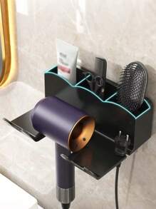 1 件，壁挂式吹风机架，免钻马桶架和浴室收纳架，浴室吹风机收纳架，免钻浴室放置架，墙壁收纳支架，壁挂式吹风机挂架 - 彩色 - 查看 1