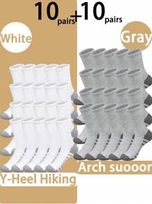 20/10/1 Pair Multi-Color Men Mid-Calf Socks, Breathable & Comfortable Socks For Men's Basketball Training, Outdoor Running