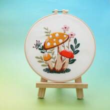 1 PC English Embroidery DIY Kit Bright Mushroom Hand Embroidery Material Package + 20cm Embroidery Bandage - Multicolor - View 2