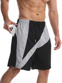 Pantalones cortos de malla para hombre con parches, shorts deportivos ligeros para gimnasio, correr, baloncesto, entrenamiento al aire libre