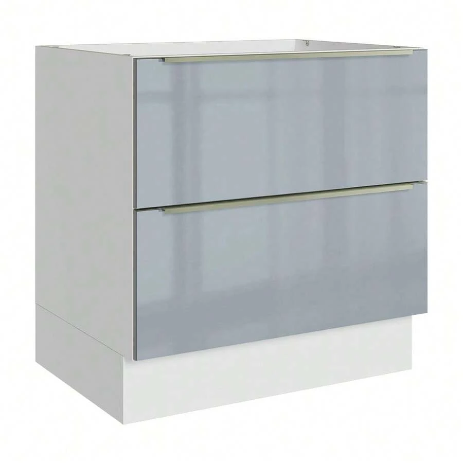 Gabinete Bajo Cocina Madesa Lux 60cm Sin Encimera Bg Color Blanco/gris - Blanco y Gris - Ver 1