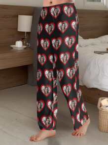 Custom Photo Printed Men's Pajama Pants, Funny & Comfortable Personalized Sleepwear, Unique Cozy Custom Pants For Men, Perfect Gift For Boyfriend, Husband, Friends, Ideal For Birthdays, Holidays, Anniversaries, And Special Occasions, Fall & Winter - Black - View 4