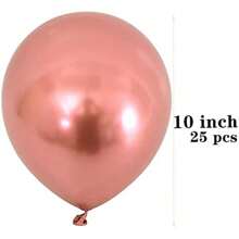 25 Pieces Glitter Rose Gold Balloons, 10 Inch Metallic Rose Gold Balloons For Birthday Wedding Party Decoration Summer Gifts Beach Back To School School Supplies Room Decor