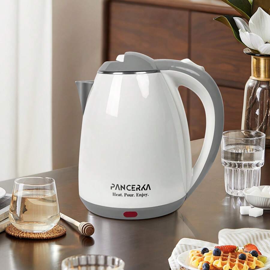 PANCERKA 1PC Electric Kettle, Cordless Water Warmer 1.8 Liter Rapid Boil With Auto Shut Off, Anti-Scald Design, Ideal For Coffee & Tea - EU E Type Plug(220-240V) - View 1