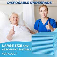 20 Count 1 Count Premium Tear-Resistant Disposable Bed Pads, Super Absorbent Underpads, Thickened Incontinence Pads For Adults, Also Suitable For The Elderly; Can Also Be Used As Pet Training Pads