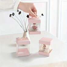 5/10Pcs Mini Clear Favor Boxes, With Ribbons, Clear Gift Boxes Macrame Boxes For Wedding Party Favor Boxes, Christmas,Birthday
