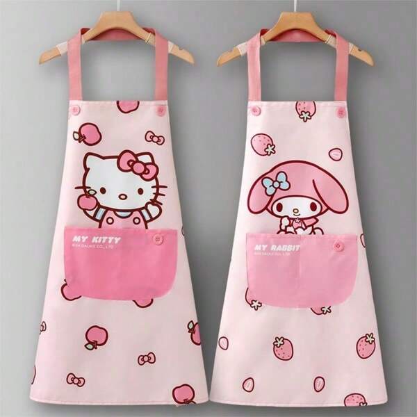 Sanrio Delantal impermeable de dibujos animados Sanrio para el hogar, la cocina, lavar los platos, resistente al aceite, apropiado para catering y trabajo