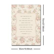 1 tấm vải canvas không khung Chúa ban phước cho bạn nghệ thuật treo tường in hình trích dẫn Kinh thánh tối giản hoa thẩm mỹ trang trí phòng trẻ em cổ điển cho ký túc xá, căn hộ, phòng ăn, trang trí nhà hiện đại - Nhiều màu - Xem 8
