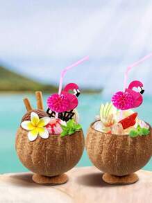 1 pièce Tasse en coquille de noix de coco polie pour la fête hawaïenne, tasse en noix de coco réutilisable pour le dessert, la crème glacée, convenant pour les mariages, les fêtes de graduation, les fêtes d'été près de la piscine