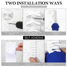 1pc Hat Storage Rack Is Suitable For Wall Baseball Caps Wall Hat Rack Can Accommodate 18 Hat Racks Storage Storage Rack Hooks Display Walls Suitable For Doors Closets Dedroom Father's Day Gifts