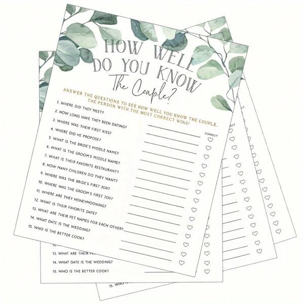 10/25/50 قطع ألعاب وأنشطة لحفل أعراس الإكليليكا (تعرف كم هو الأزواج جميلين)، ألعاب حفلات العروس، ألعاب عرس ممتعة وأنشطة، حفل خطوبة