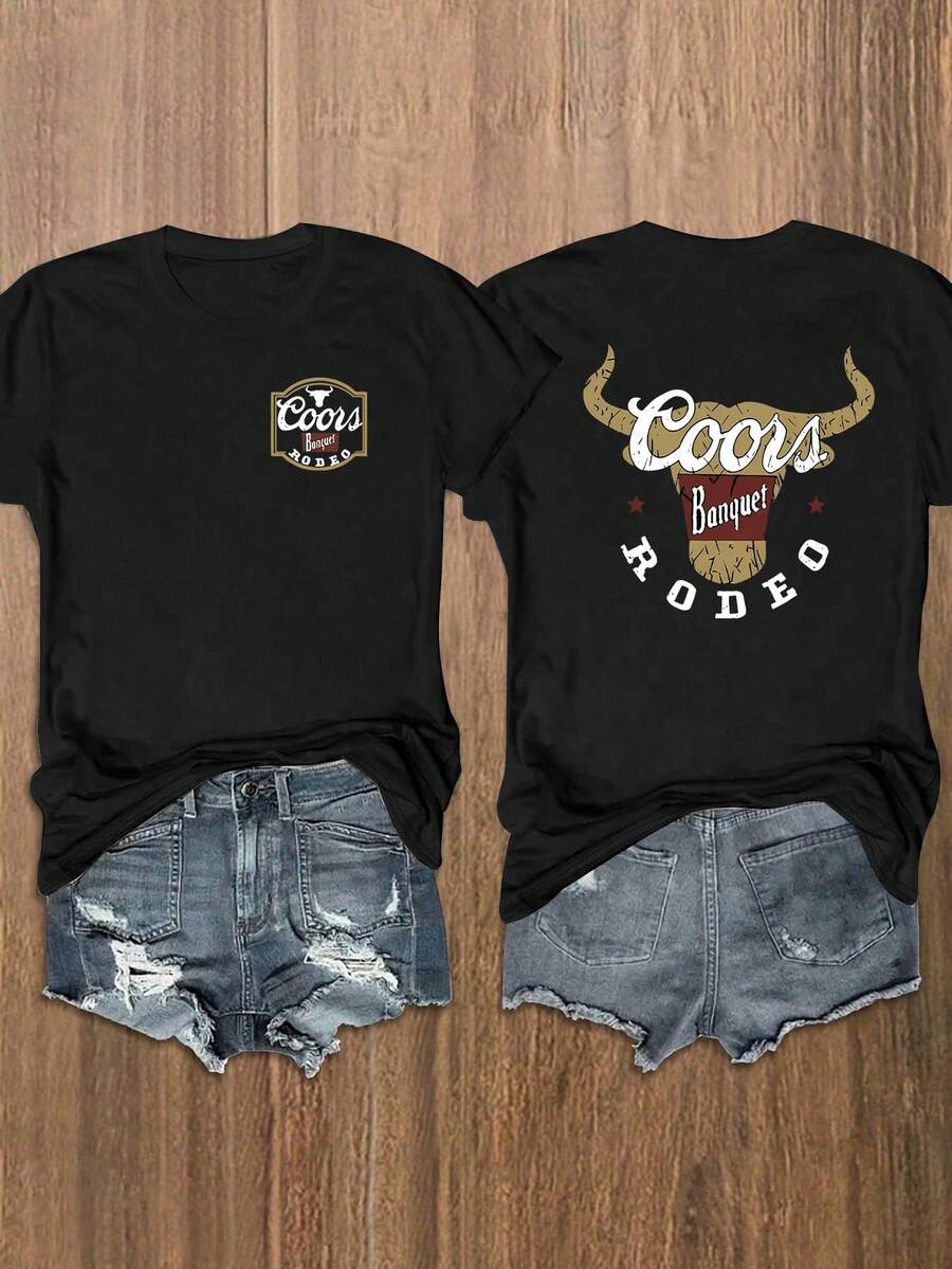 Camiseta casual de cuello redondo con estampado de vaquero estilo occidental para mujer de talla grande, Camiseta de manga corta estilo occidental retro de los 90 de talla grande, Camiseta casual de verano de talla grande, Regalo para ella