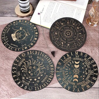 12 pendule à thème zodiacal, tableau d'information sur les phases de la lune et du cristal, accessoires d'autel de sorcière