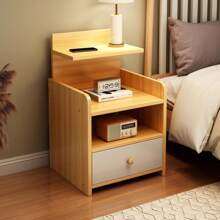 Mesita de Noche de Madera con 1 Cajones para Sala y RecáMara, Estilo A, Minimalista Vintage Mesa Auxiliar de Fácil Montaje, Tallas de L33xW26xH60(cm) - Madera - Ver 9