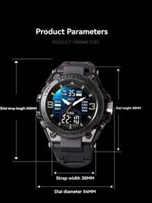 1 pieza Reloj inteligente deportivo multifuncional con pantalla dual, adecuado para uso diario y como regalo - Unitalla - Ver 12