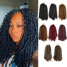 柔软钩编发 1 件 30 股/包 合成 Dreadlocs 8 英寸渐变色接发 适合非洲女性 - 二合一直发和编织发造型（8 种颜色，30 股/件） - 彩色 - 查看 1