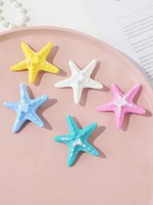 5 kẹp tóc hình sao biển nhiều màu sắc cho bé gái phong cách kỳ nghỉ - Nhiều màu - Xem 3