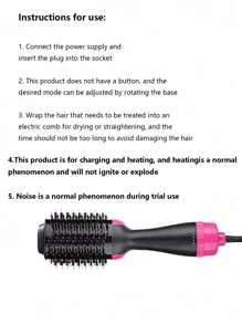 吹风机刷吹风机刷合一 - 升级版 Plus 2.0 一步式热风刷 - 四合一吹风机造型器和丰盈器，用于吹干拉直卷发丰盈头发 - 圣诞节礼物 - 黑紅 - 查看 4