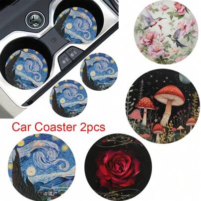 2 piezas Posavasos de coche elegantes y duraderos que se secan rápido y no resbalan