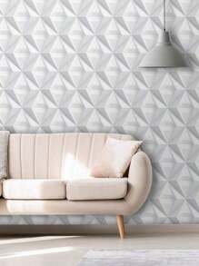 Paper and Wall 3D Effect Wallpaper Roll Self Adhesive Textured Waterproof Bedroom Living Room Office Shower Bathroom Kitchen Kids Room - Hiệu ứng hình học 3D 02 - Xem 3