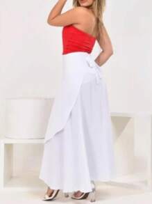 VISCOLINHO WRAP SKIRT WITH SLIT LINING - WHITE - Blanco - Ver 2